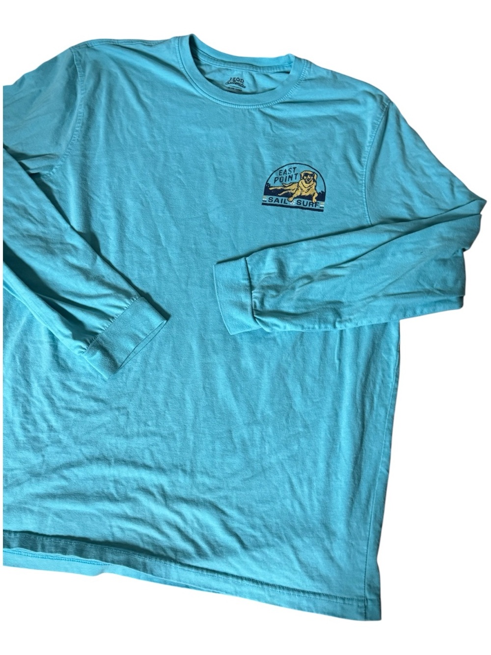 🦮🌊IZOD Saltwater Men’s Blue Casual Coastal Dog Print Longsleeve Graphic Tee XL